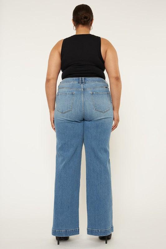 Plus High Rise Trouser Wide Leg Jeans Jeans