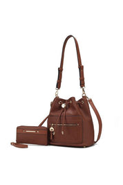 Larissa Bucket Handbag with Wallet Brown One Size Handbags