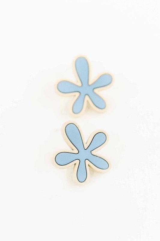 Flower Cloud Silver Post Earrings Earrings