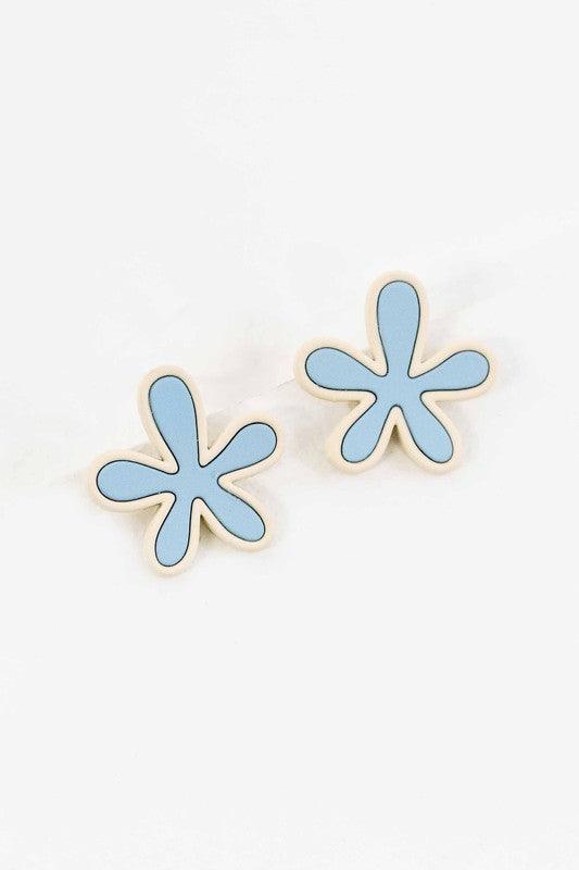 Flower Cloud Silver Post Earrings Earrings