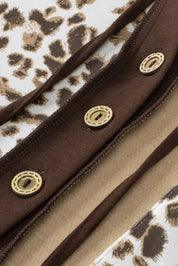 Leopard Drawstring Chest Pocket Hoodie | Hoodies Daverri Fashions