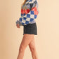 Aemi + Co Diamond Mock Neck Raglan Sleeve Sweater Sweaters
