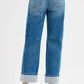 RISEN Slouchy Crop Barrel Cuffed Jeans - DAVERRI FASHIONS