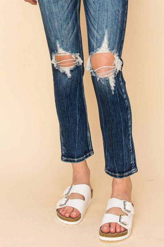 High Rise Stretch Distressed Ankle Jeans Jeans