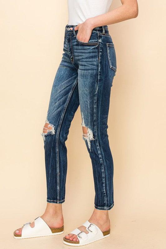 High Rise Stretch Distressed Ankle Jeans Jeans