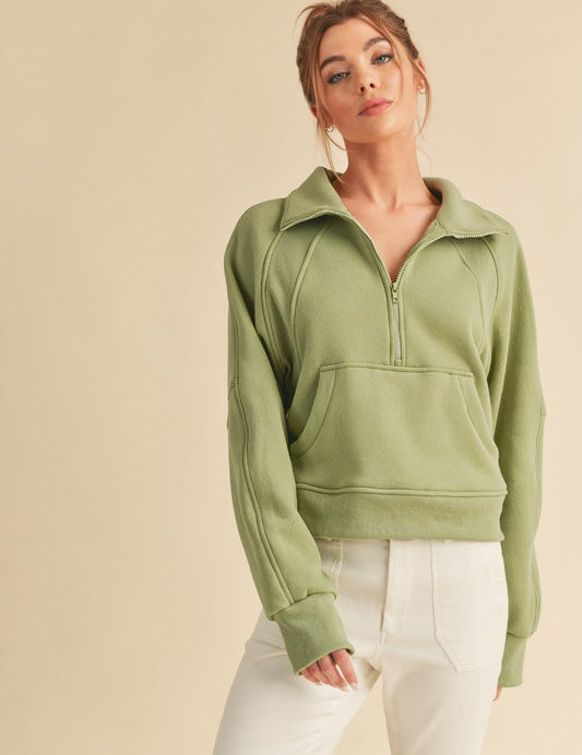 SAGE Drea Half-Zip Hoodie | Hoodies Daverri Fashions