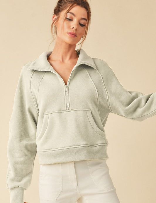 BONE Drea Half-Zip Hoodie | Hoodies Daverri Fashions