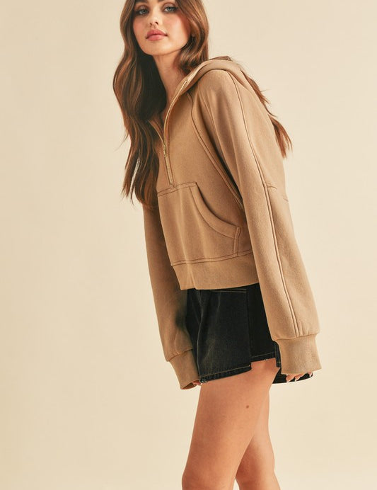 Drea Half-Zip Hoodie | Hoodies Daverri Fashions