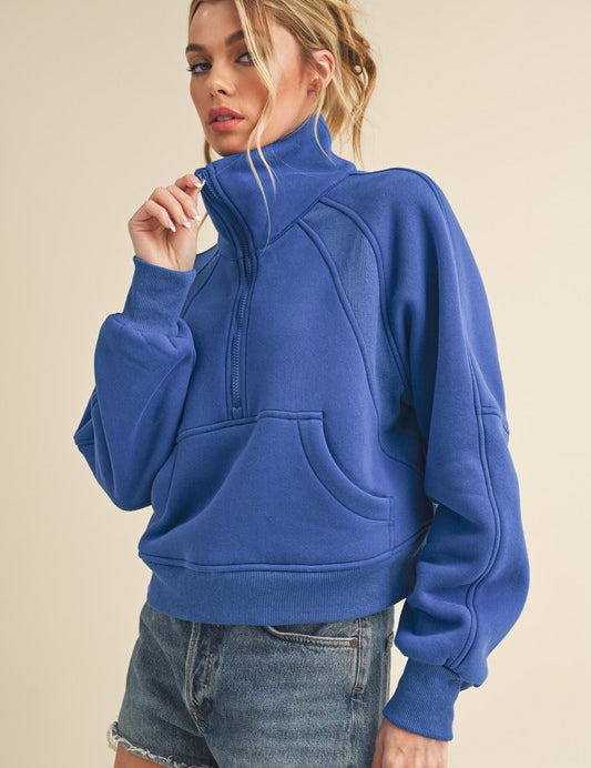 COBALT S Drea Half-Zip Hoodie | Hoodies Daverri Fashions