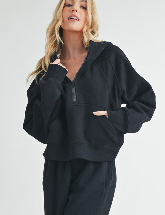 Drea Half-Zip Hoodie | Hoodies Daverri Fashions