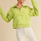 Drea Half-Zip Hoodie Lime Hoodies