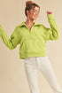 Drea Half-Zip Hoodie Lime Hoodies