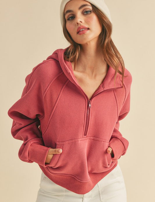 Drea Half-Zip Hoodie | Hoodies Daverri Fashions