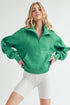 Aemi + Co Funnel Neck Half Zip Sweatshirt LILY PAD S Sweatshirts