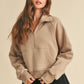 Aemi + Co Funnel Neck Half Zip Sweatshirt OAT S Sweatshirts