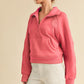 Aemi + Co Funnel Neck Half Zip Sweatshirt CORAL S Sweatshirts