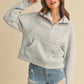 Aemi + Co Funnel Neck Half Zip Sweatshirt HEATHER GRAY S Sweatshirts