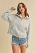 Aemi + Co Funnel Neck Half Zip Sweatshirt HEATHER GRAY S Sweatshirts