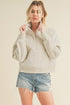 Aemi + Co Funnel Neck Half Zip Sweatshirt HEATHER BONE S Sweatshirts