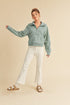 Aemi + Co Funnel Neck Half Zip Sweatshirt PALE BLUE S Sweatshirts