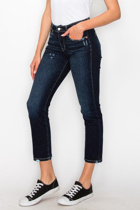 HIGH RISE SKINNY STRAIGHT JEANS