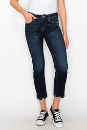 HIGH RISE SKINNY STRAIGHT JEANS