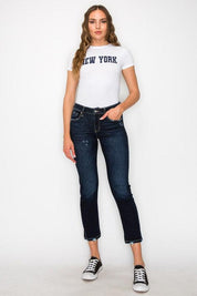 PLUS SIZE - HIGH RISE SKINNY STRAIGHT JEANS