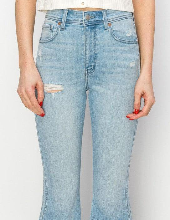 HIGH RISE CROP FLARE JEANS