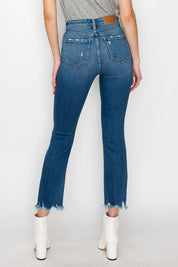 HIGH RISE SLIM STRAIGHT JEANS