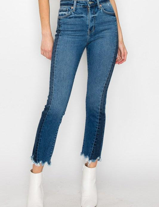 HIGH RISE SLIM STRAIGHT JEANS