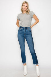 HIGH RISE SLIM STRAIGHT JEANS