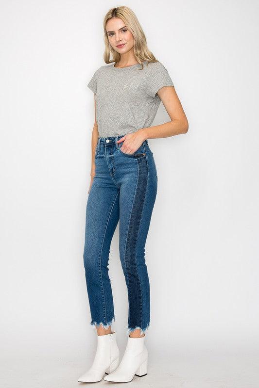 PLUS SIZE - HIGH RISE SLIM STRAIGHT JEANS