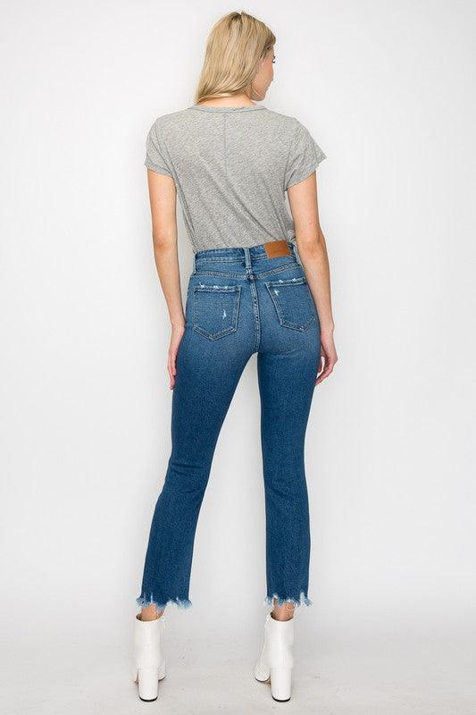 PLUS SIZE - HIGH RISE SLIM STRAIGHT JEANS