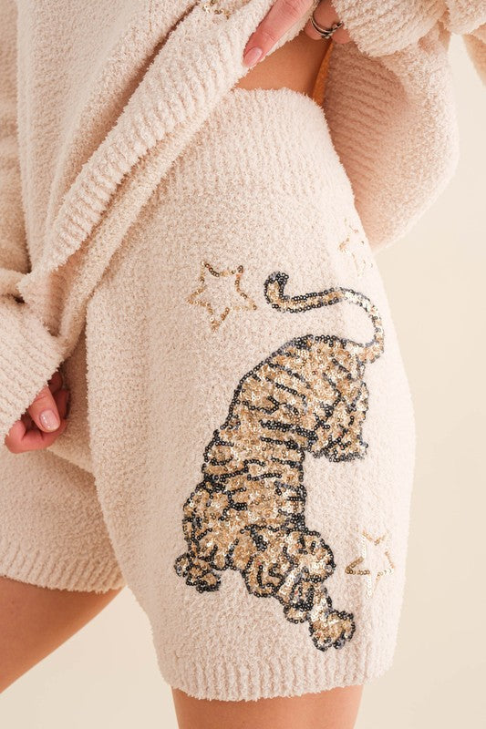 Cozy Soft Knitted Tiger Star Lounge Set Outfit Sets