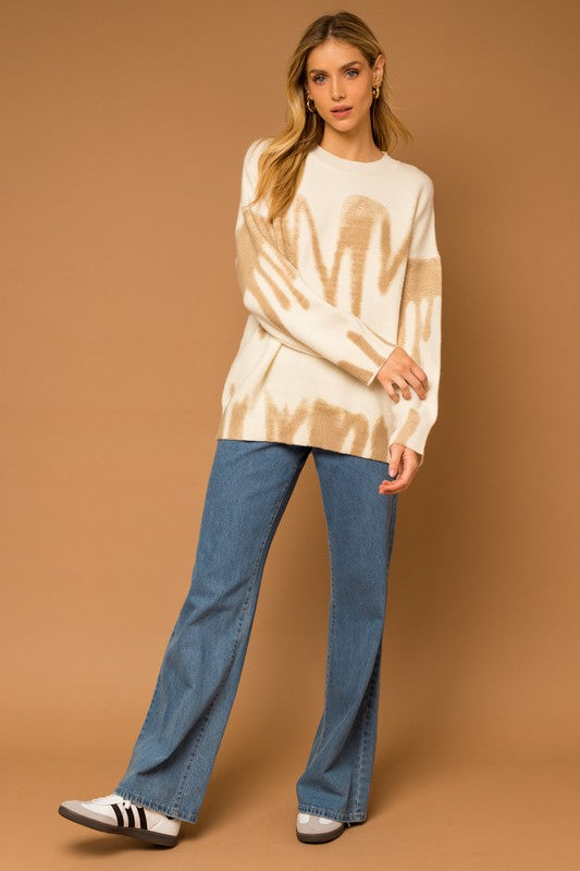 Gilli Long Sleeve Spray Print Sweater Sweaters