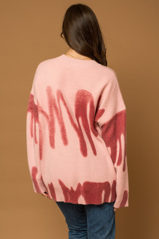 Gilli Long Sleeve Spray Print Sweater Sweaters