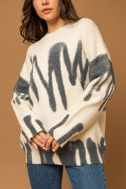 Gilli Long Sleeve Spray Print Sweater Sweaters