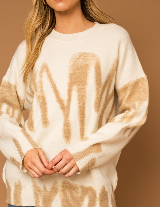 Gilli Long Sleeve Spray Print Sweater Sweaters