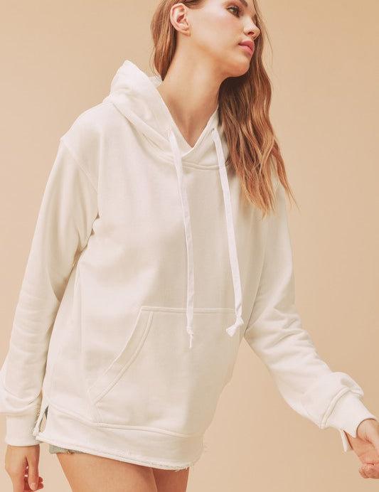 WHITE Clara Hooded Sweatshirt | Sweatshirts Daverri Fashions