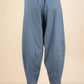 VERY J Denim Blue Solid Barrel Comfy Woven Pants Pants