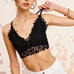Crochet Lace Bralette Top BLACK Bralette Tops