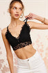 Crochet Lace Bralette Top BLACK Bralette Tops