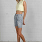 Button Down Raw Hem Denim Shorts Denim Shorts