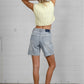 Button Down Raw Hem Denim Shorts Denim Shorts