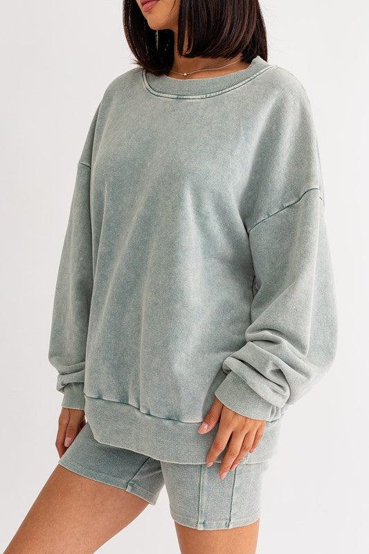 Washed Oversized Pullover Sweatshirt Sweatshirts