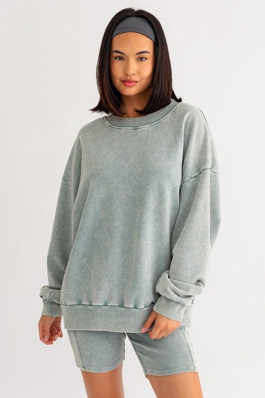 Washed Oversized Pullover Sweatshirt Sweatshirts