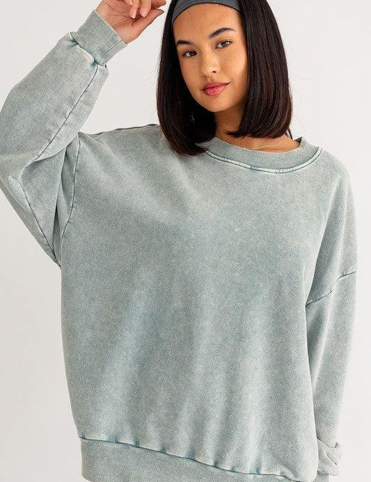 Washed Oversized Pullover Sweatshirt Sweatshirts