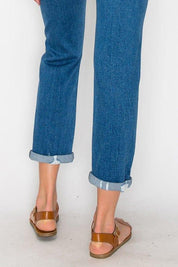 Tapered Leg Stone Wash High Rise Jeans Jeans