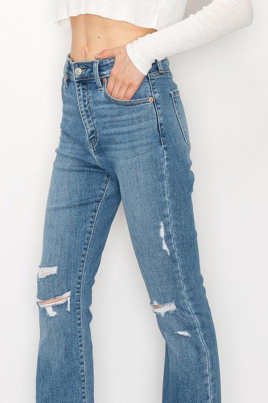 PLUS SIZE - HIGH RISE SKINNY BOOTCUT JEANS