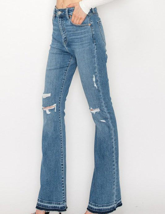 PLUS SIZE - HIGH RISE SKINNY BOOTCUT JEANS